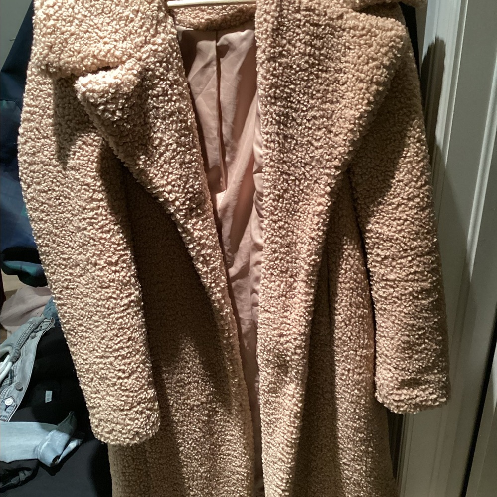 Sam Edelman Tan Teddy Faux-Shearling Coat